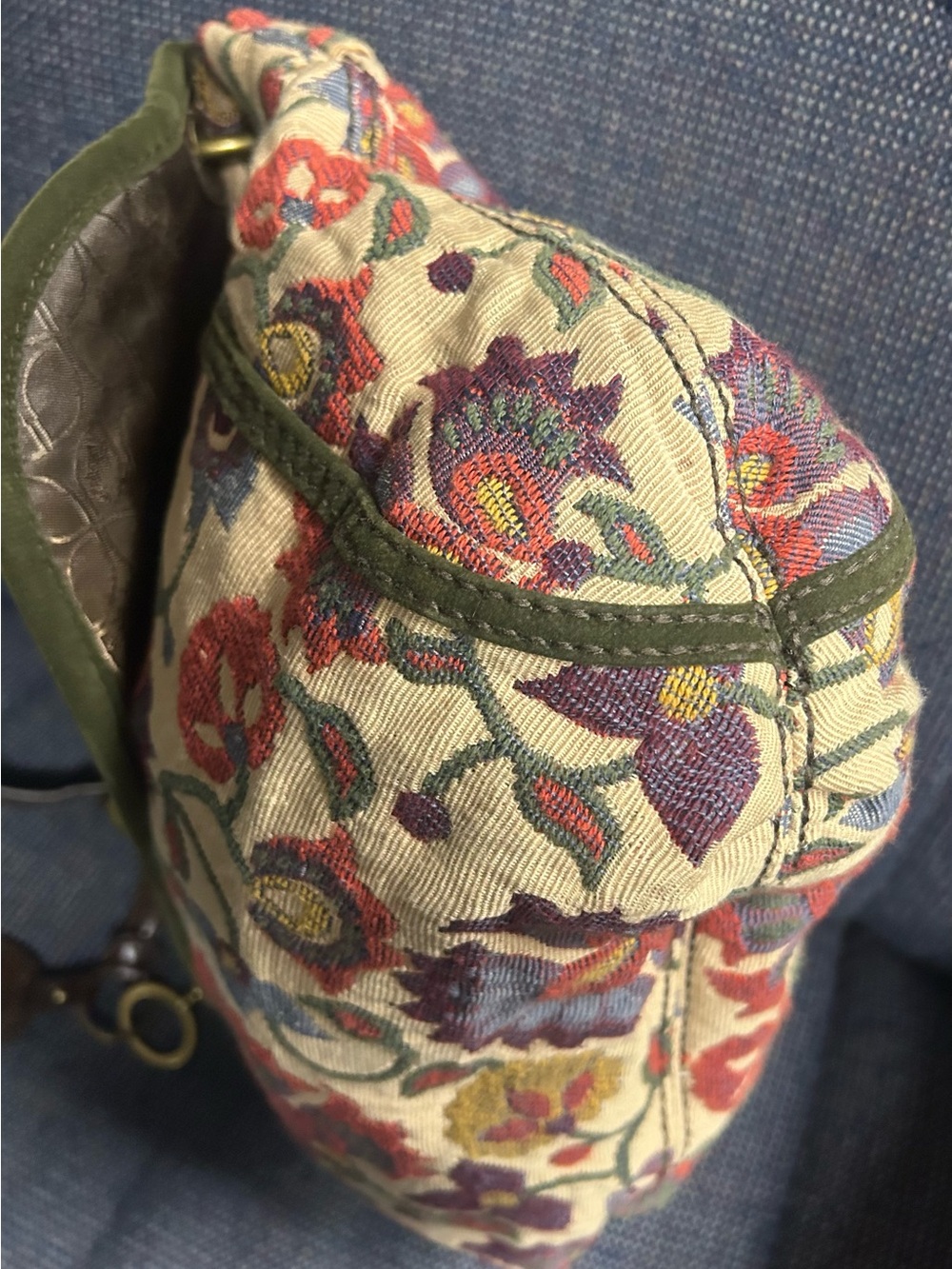 Vintage Fossil Tapestry Flap Shoulder Bag - Picture 10 of 16